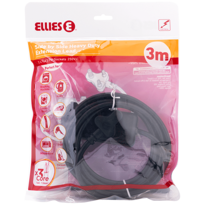 GUNMANSA Ellies 3 Metre Dual Side Heavy Duty Power Extension Cord