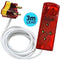 GUNMANSA Ellies 4 Way Surge Secure Power Protector With 3 Metre