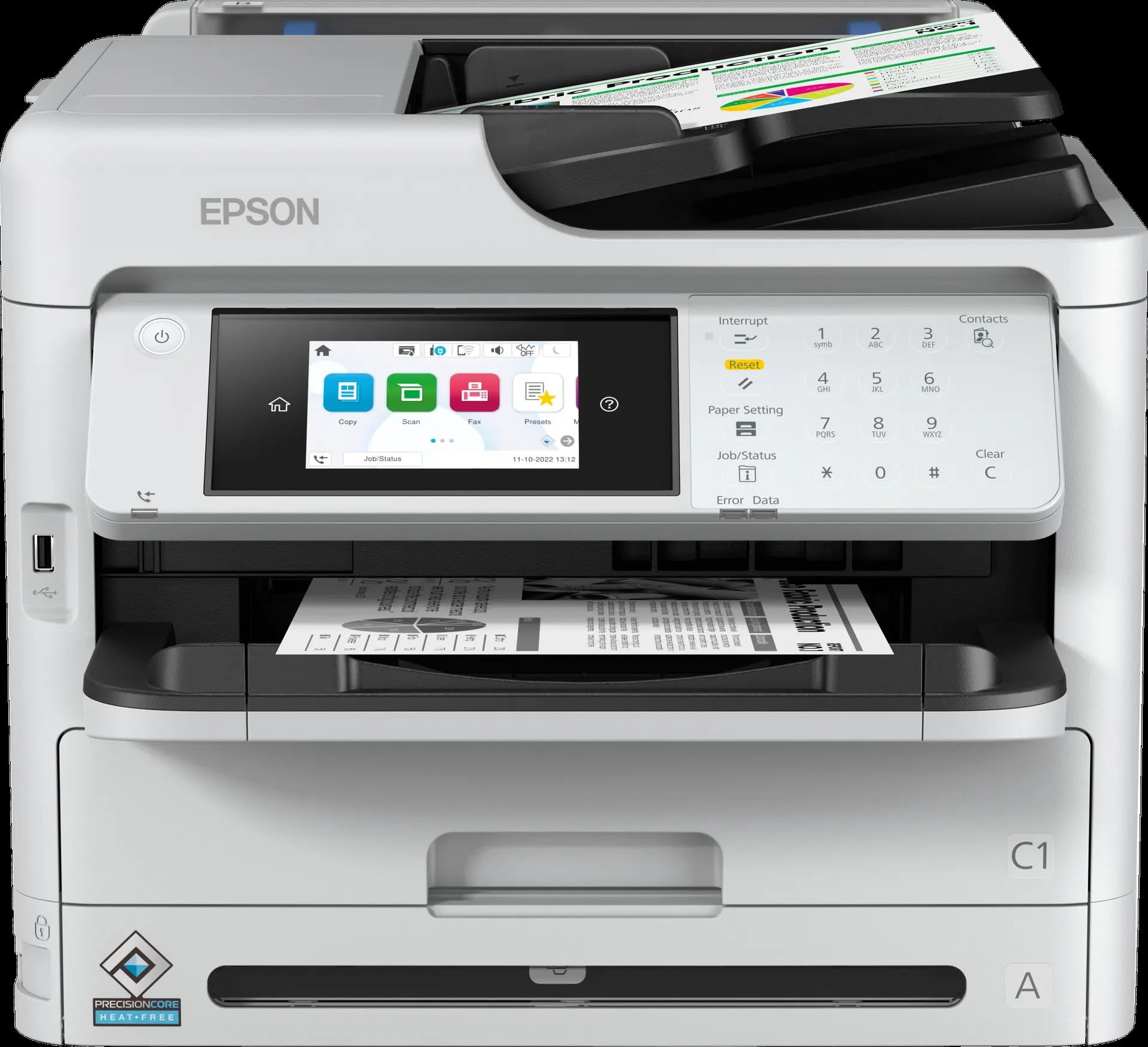 GUNMANSA Epson Epson 34ppm Mono A4 Print Scan Copy Fax USB Wired Wireless WiFi Direct Full Duplex incl initialisation ink bags only