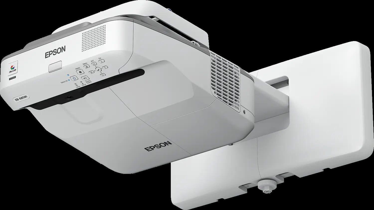 GUNMANSA Epson Epson 3500lm WXGA 1280x800 16:10 Lamp USB 2VGA 3HDMI RS-232C Wi-FiOptional NoBag White BracketIncl UltraShortThrow