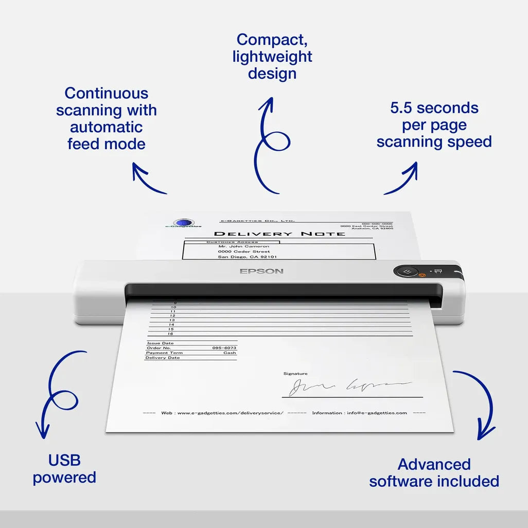 GUNMANSA Epson WorkForce DS-70 Mobile Scanner