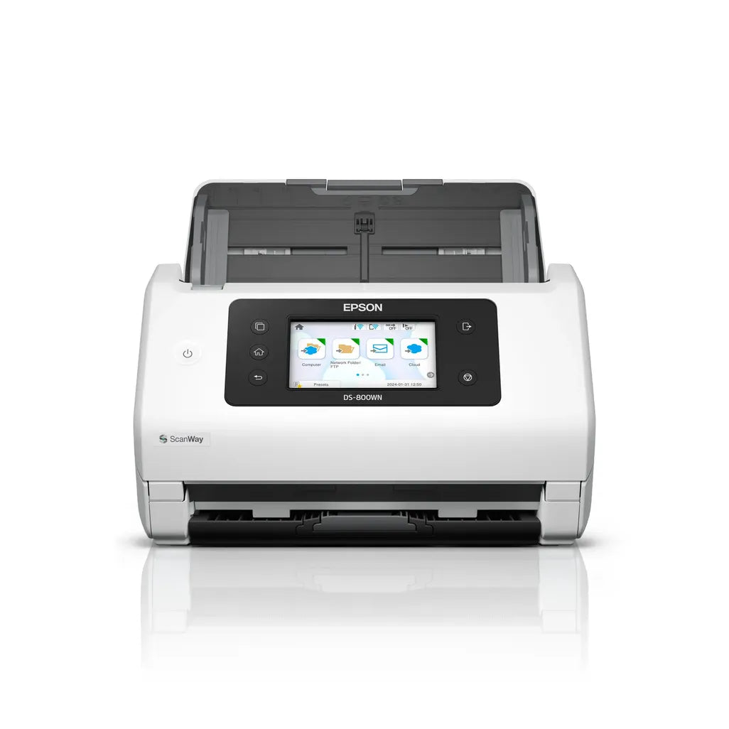 GUNMANSA Epson WorkForce DS-800WN -  50ppm/100ipm; 8;000 pages daily duty cycle. Duplex Scan. Network connectivity - USB 3.2 Gen1; Wi-Fi;