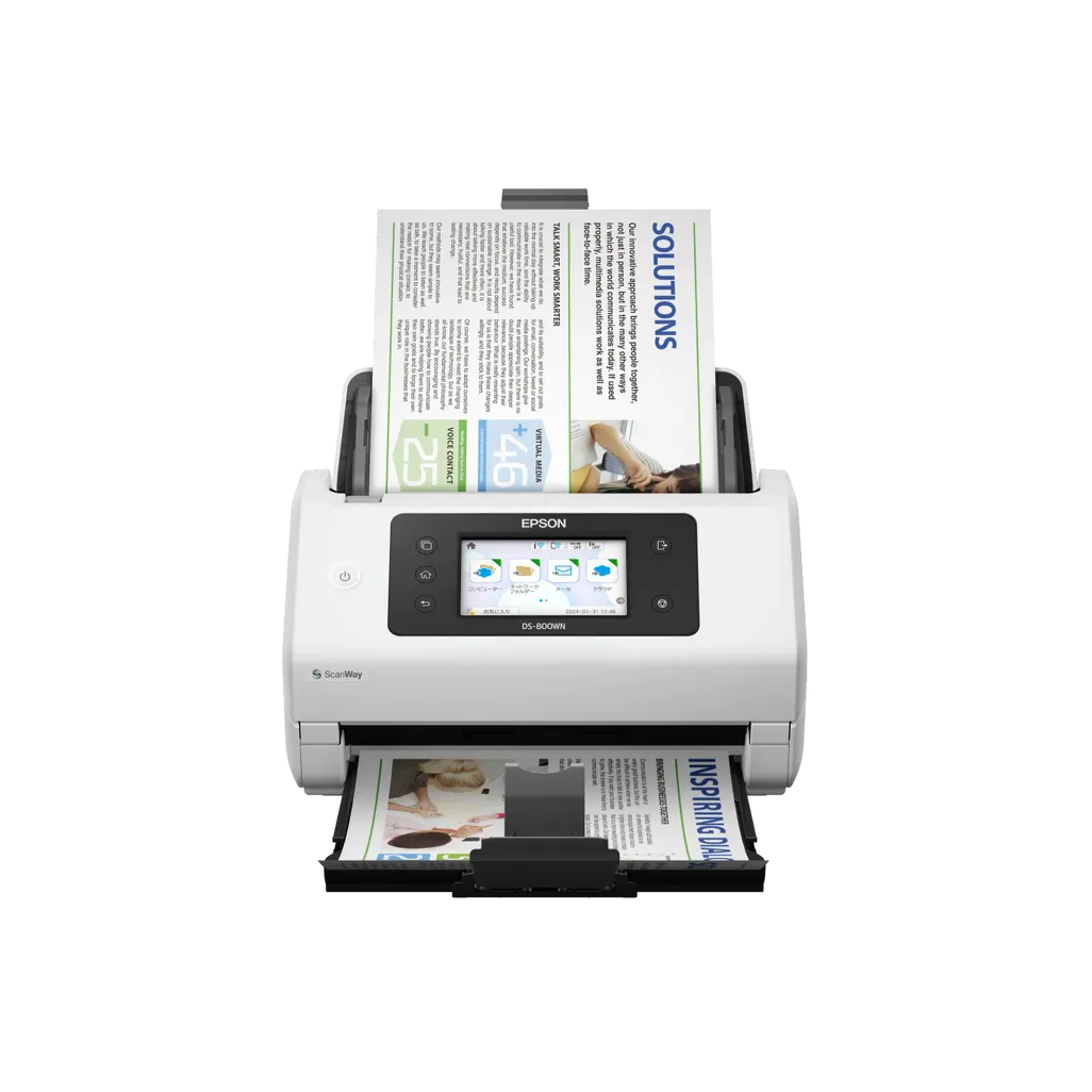 GUNMANSA Epson WorkForce DS-800WN -  50ppm/100ipm; 8;000 pages daily duty cycle. Duplex Scan. Network connectivity - USB 3.2 Gen1; Wi-Fi;
