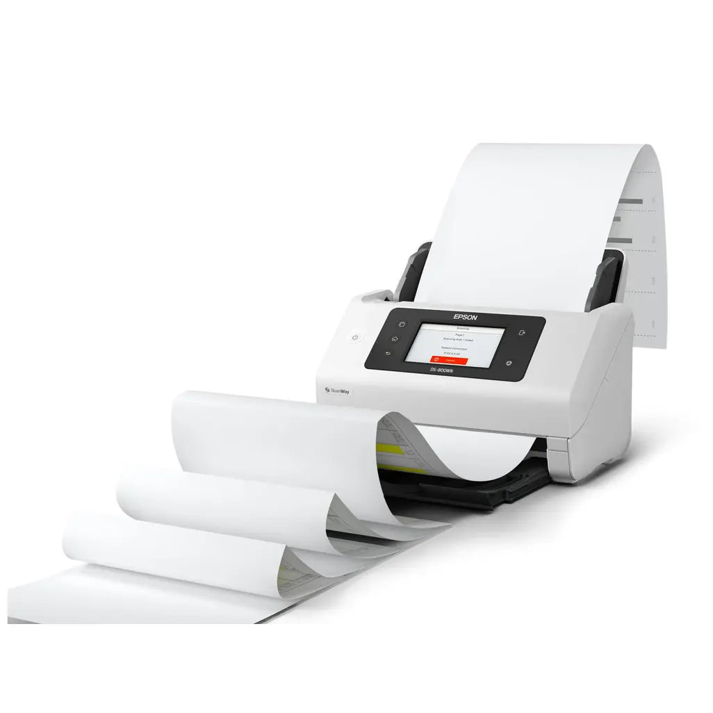 GUNMANSA Epson WorkForce DS-800WN -  50ppm/100ipm; 8;000 pages daily duty cycle. Duplex Scan. Network connectivity - USB 3.2 Gen1; Wi-Fi;