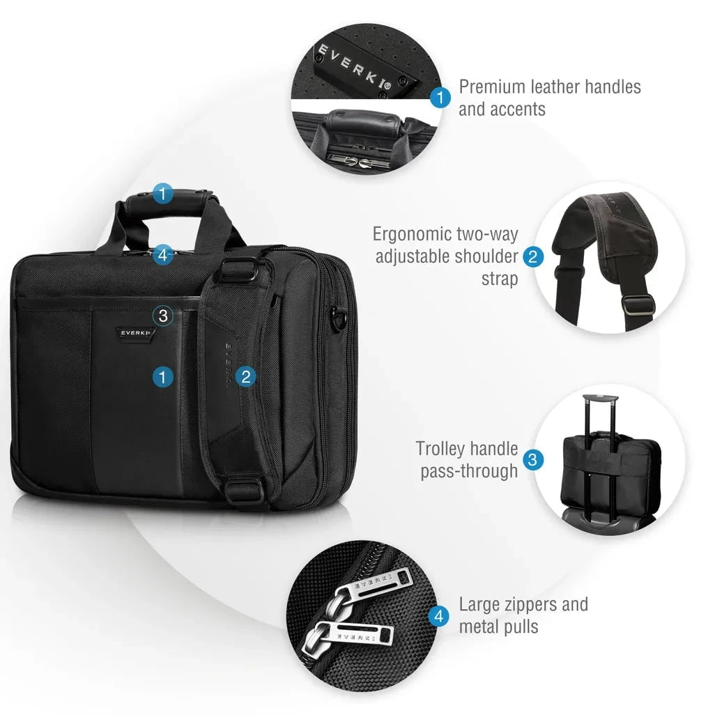 GUNMANSA Everki EKB427BK17, Briefcase, 43.9 cm (17.3"), Shoulder strap, 2.48 kg