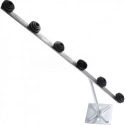 GUNMANSA Fence Pole - 6Line TPole Galvanised Black Bobbin Part No: EF46-7