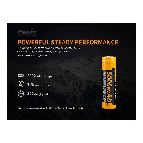 GUNMANSA Fenix ARB-L21-5000 V2.0 21700 Li-ion Rechargeable Battery