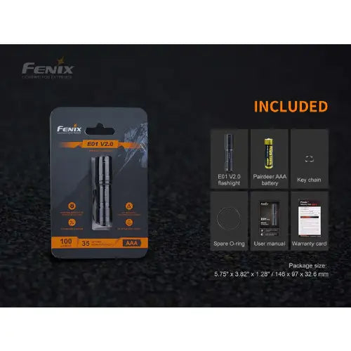 GUNMANSA Fenix E01 V2.0 LED Flashlight Blue