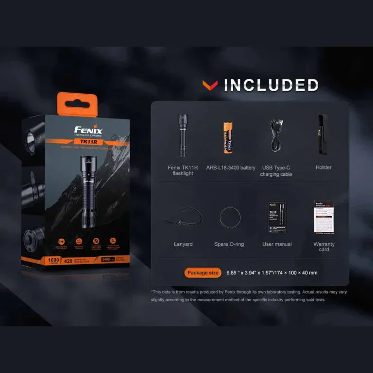 GUNMANSA FENIX TK11R RECHARGEABLE TACTICAL FLASHLIGHT