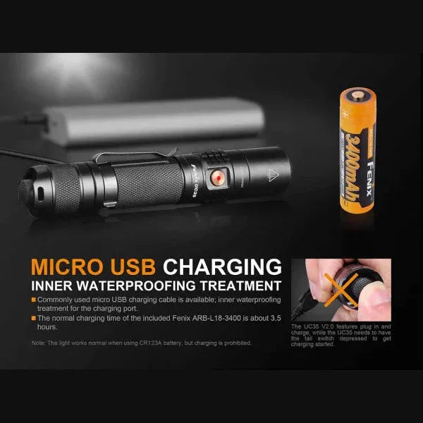 GUNMANSA FENIX UC35 V2.0 RECHARGEABLE FLASHLIGHT