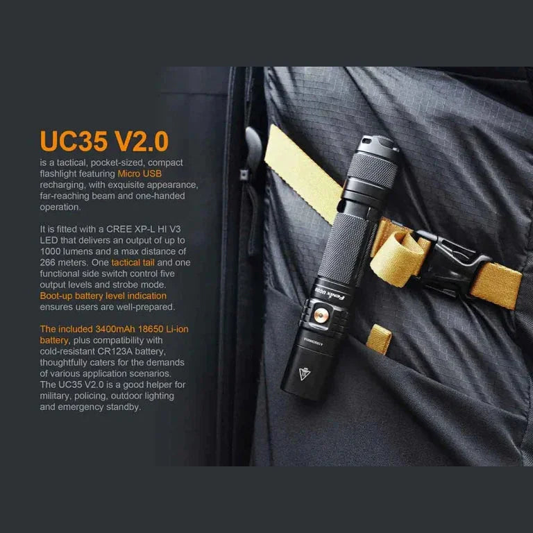 GUNMANSA FENIX UC35 V2.0 RECHARGEABLE FLASHLIGHT