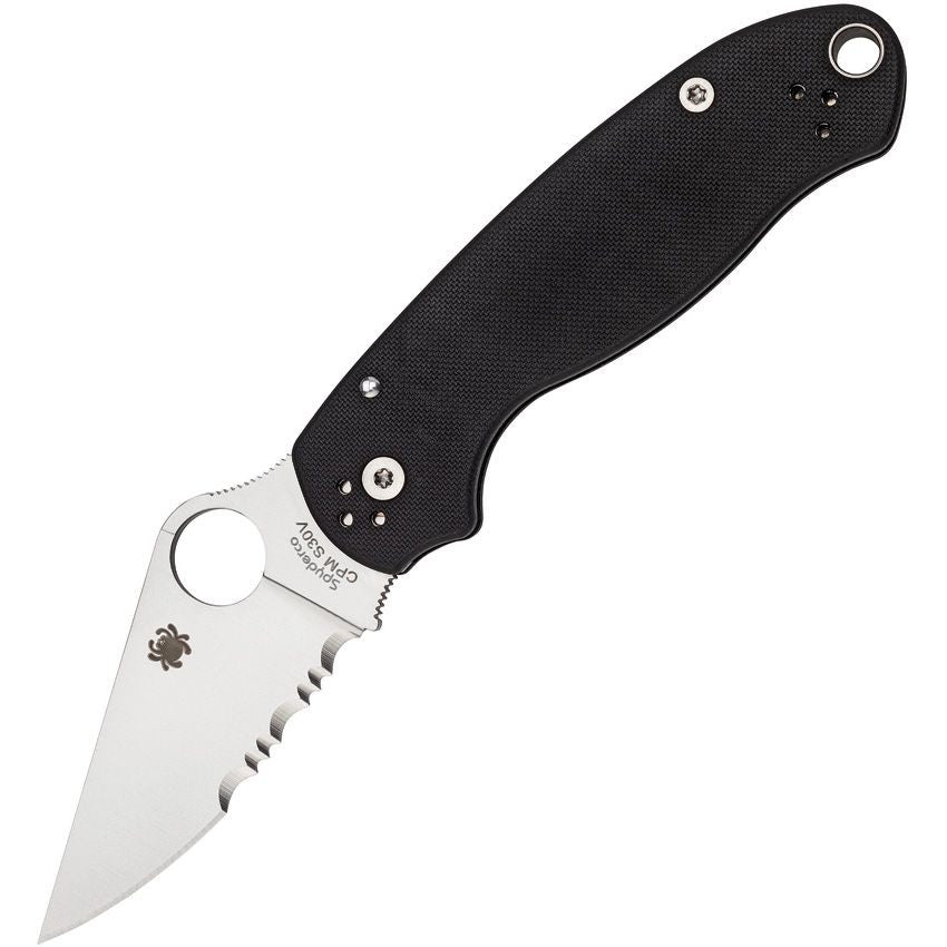 GUNMANSA Folding Knives Spyderco Para 3 Part Serrated C223GPS