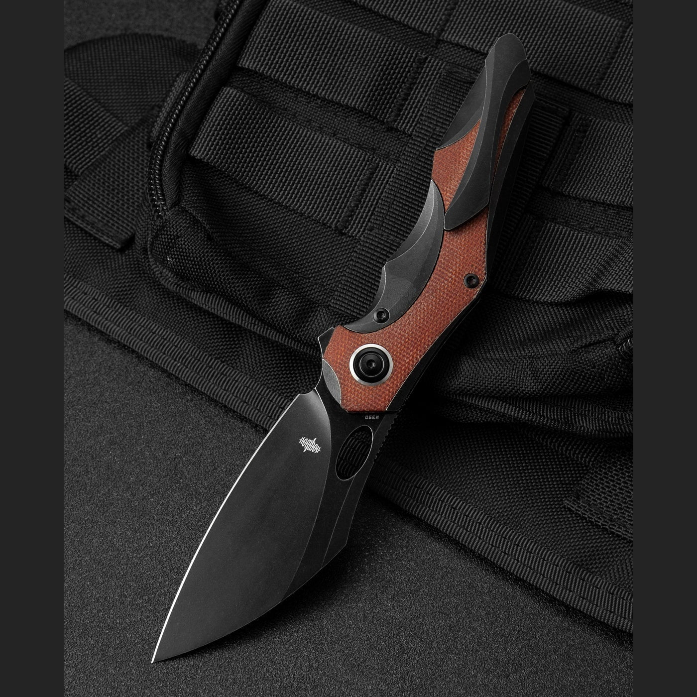 GUNMANSA Folding Knives Titanium Series BESTECH NOGARD BT2105E Titanium+Natural Canvas Micarta Inlay Handle: 3.35" M390 Knife