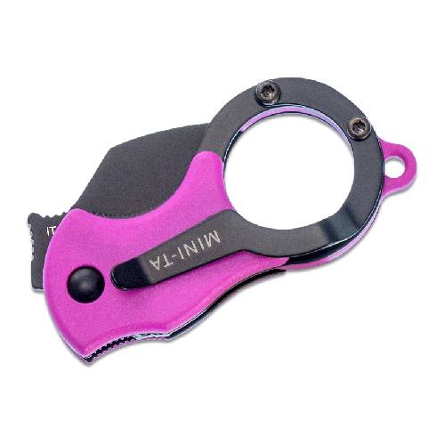 GUNMANSA FOX FX-536PB MINI-TA FOLD KNIFE PINK NYLON HANDLE - 1.4116