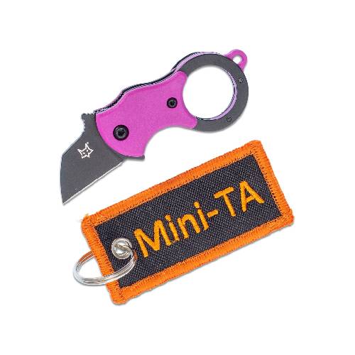 GUNMANSA FOX FX-536PB MINI-TA FOLD KNIFE PINK NYLON HANDLE - 1.4116