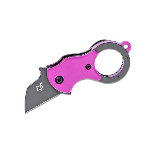 GUNMANSA FOX FX-536PB MINI-TA FOLD KNIFE PINK NYLON HANDLE - 1.4116