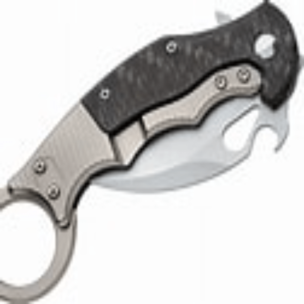 GUNMANSA FOX KARAMBIT FRAME LOCK WITH CARBON FIBRE HANDLE BEAD BLASTED Knife FX-599TICS