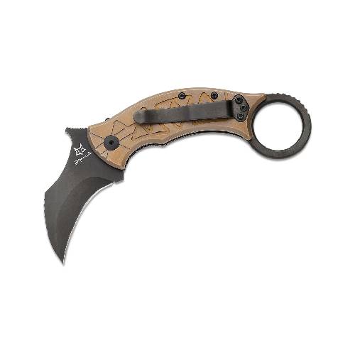GUNMANSA FOX MARCAIDA TRIBAL K FOLDER M390 PVD BLADE TITANIUM BRONZO HANDLE – FX-802 TIPVD Knife