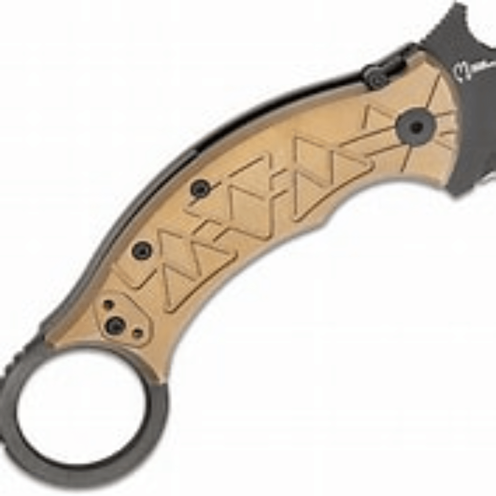 GUNMANSA FOX MARCAIDA TRIBAL K FOLDER M390 PVD BLADE TITANIUM BRONZO HANDLE – FX-802 TIPVD Knife