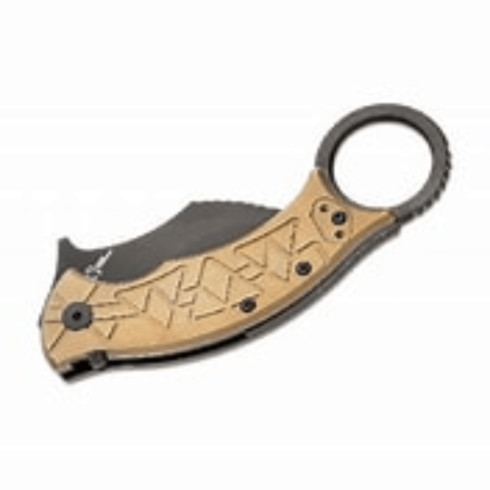 GUNMANSA FOX MARCAIDA TRIBAL K FOLDER M390 PVD BLADE TITANIUM BRONZO HANDLE – FX-802 TIPVD Knife