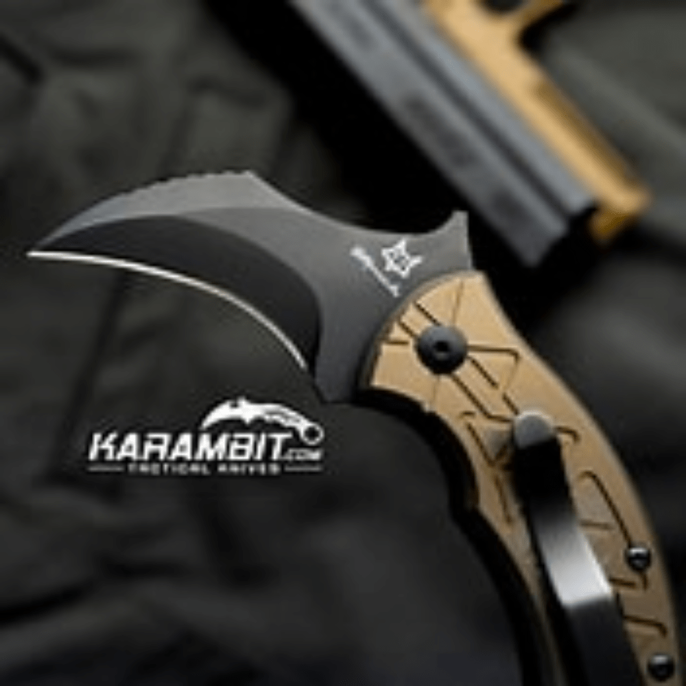 GUNMANSA FOX MARCAIDA TRIBAL K FOLDER M390 PVD BLADE TITANIUM BRONZO HANDLE – FX-802 TIPVD Knife