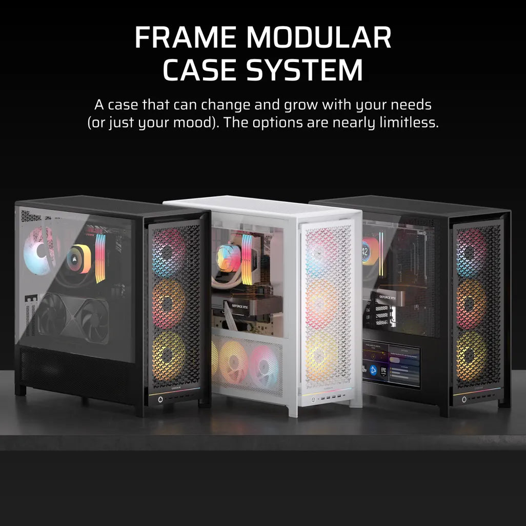 GUNMANSA FRAME 5000D RS Mid-Tower PC Case; 4x RS 140 PWM Fans; 2x 2.5'' ; 1x 3.5''; Black.