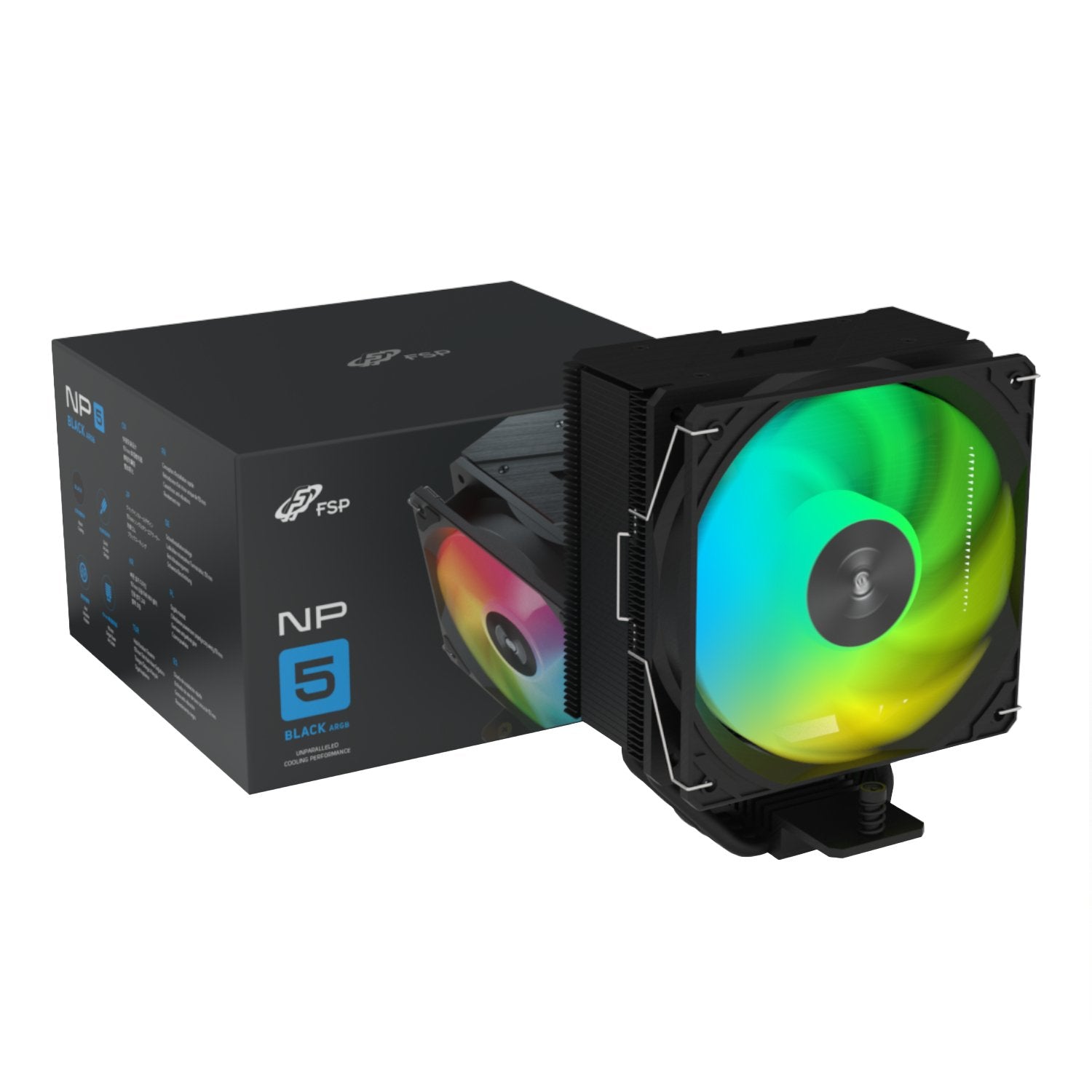GUNMANSA FSP NP5-BA 120mm PWM ARGB CPU Air Cooler – Black