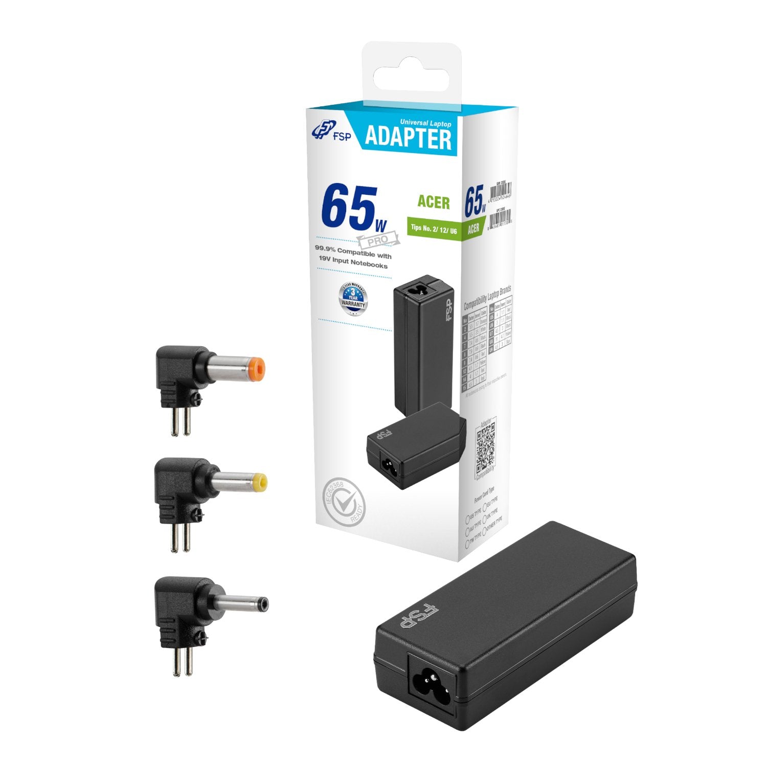 GUNMANSA FSP PRO 65W Universal Laptop Adapter – Acer