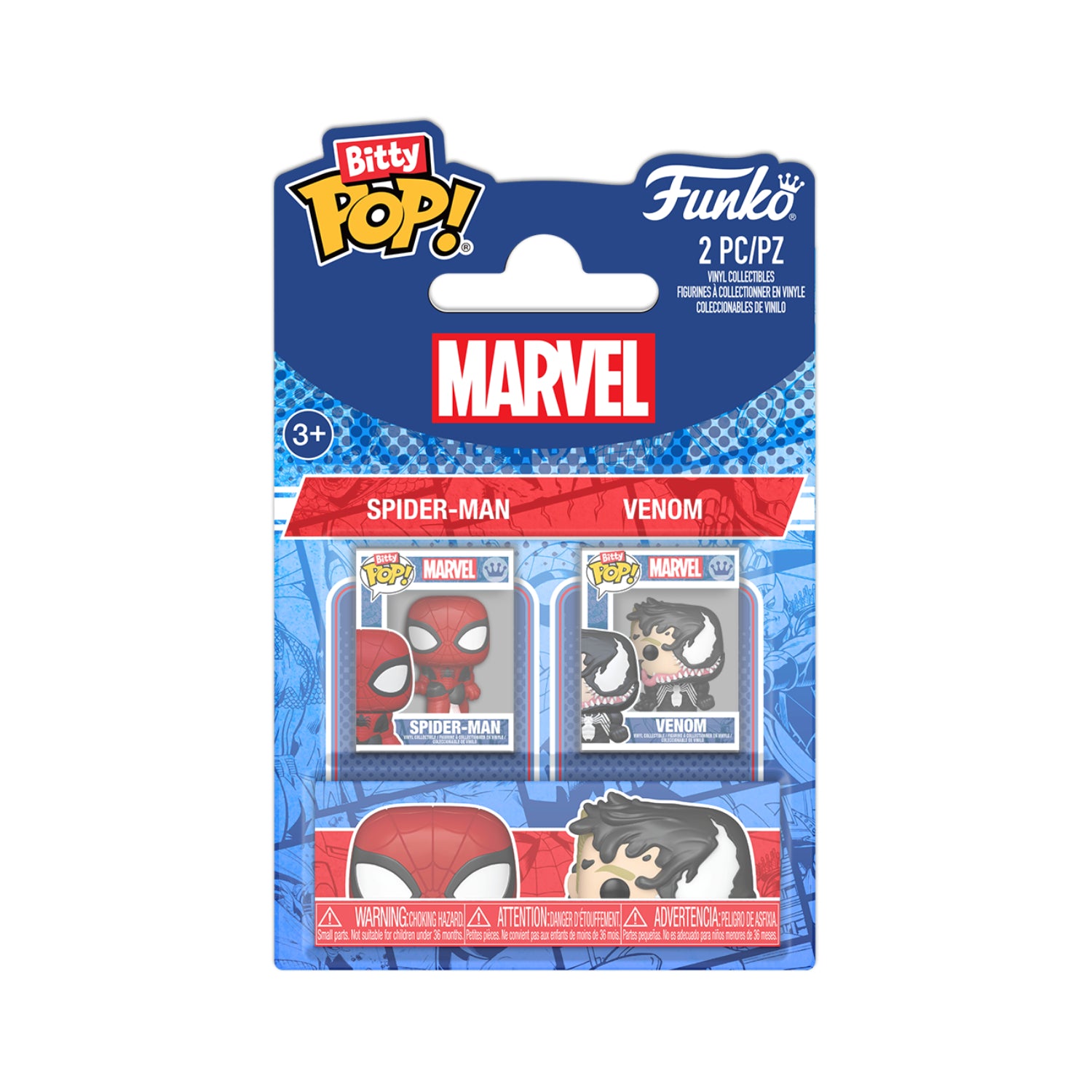 GUNMANSA Funko Bitty Pop!: Marvel - Spider-Man & Venom 2 Pack