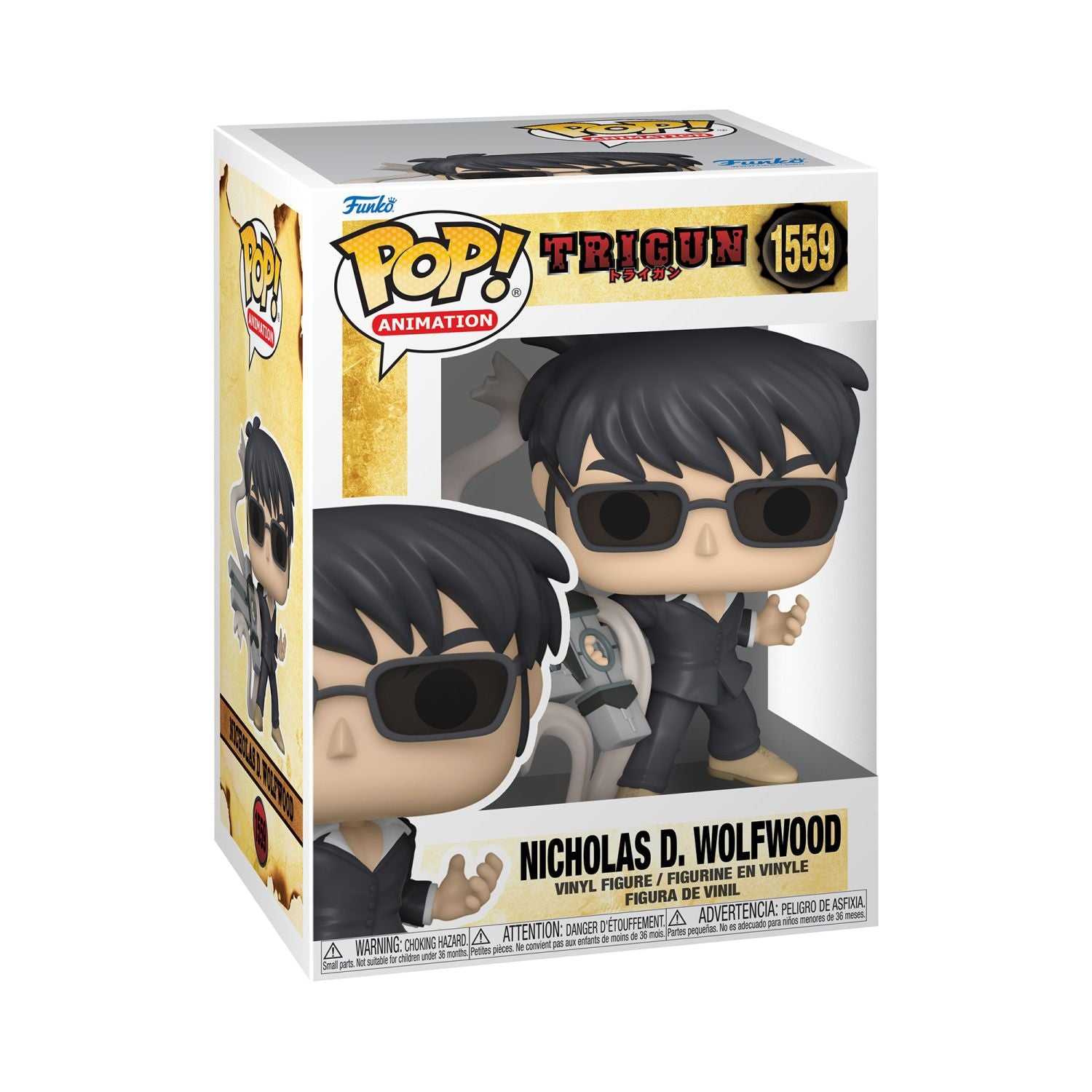 GUNMANSA Funko Pop! Animation: Trigun - Nicholas D. Wolfwood With Punisher Cross