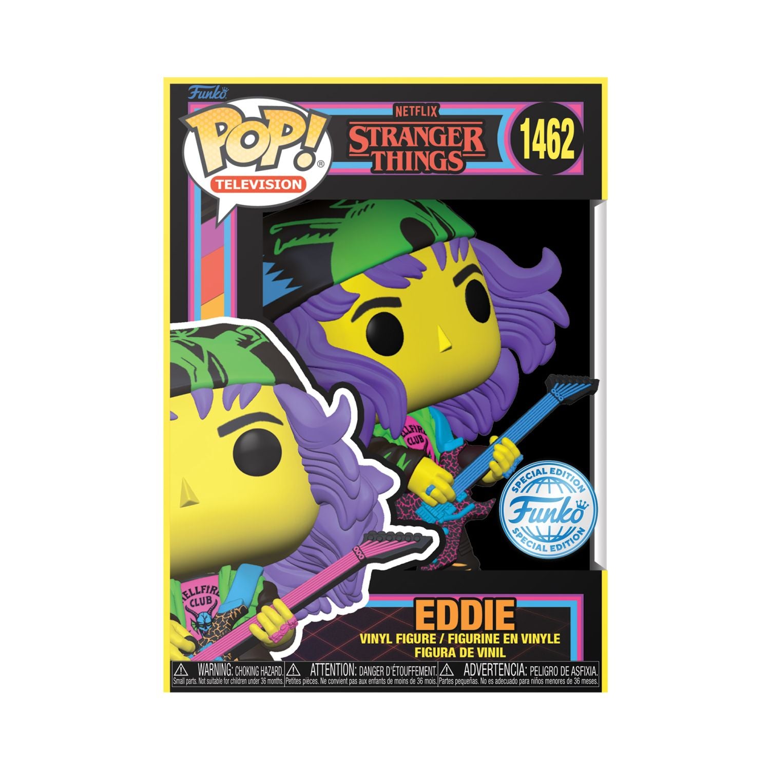 GUNMANSA Funko Pop! Television: Netflix Stranger Things - Eddie (Black Light)-(Special Edition)