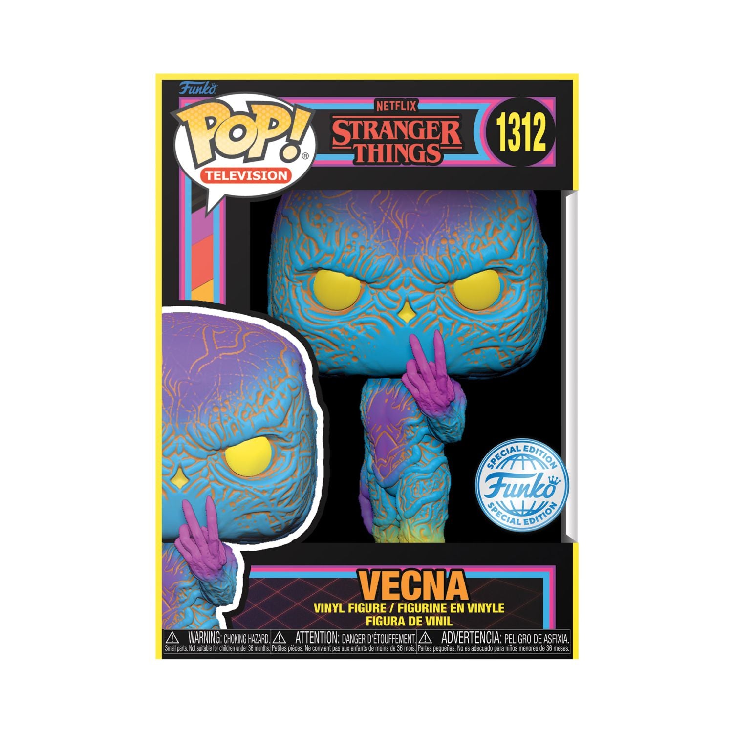 GUNMANSA Funko Pop! Television: Netflix Stranger Things - Vecna (Black Light)-(Special Edition)