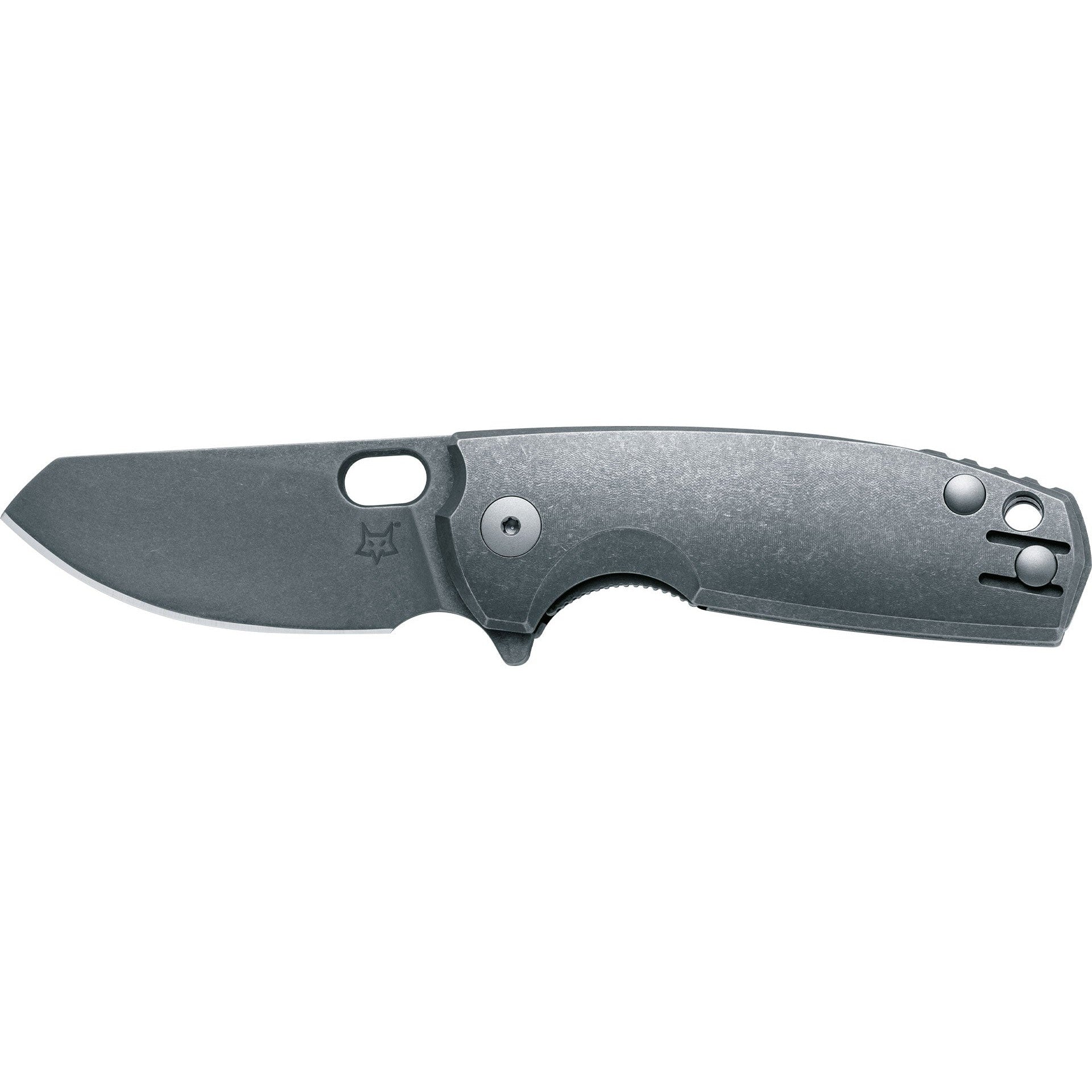 GUNMANSA FX-608 TI FOX/VOX BABY CORE FOLDING KNIFE - M390 ACID STONEWASHED BLADE