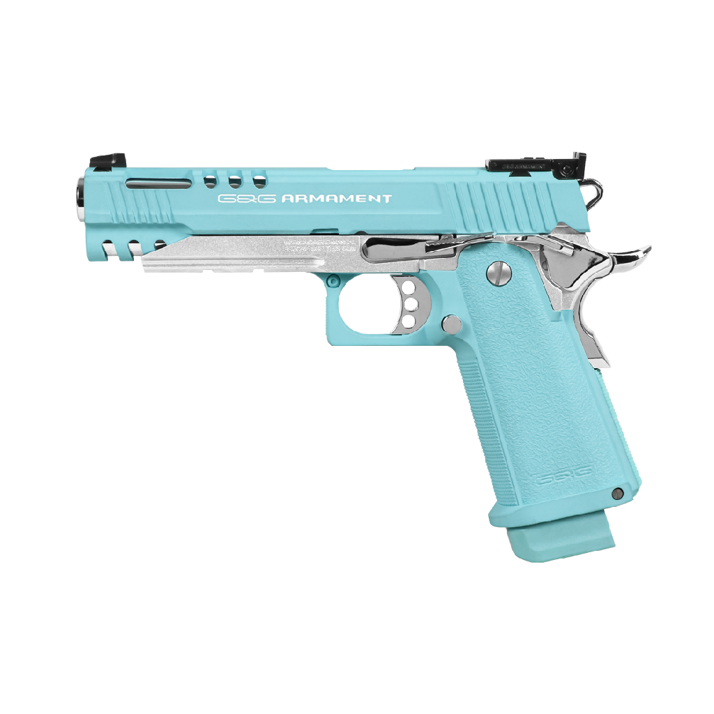 GUNMANSA G&G GPM1911 CP Macaron Blue Airsoft Pistol 6mm- GAS-CPP-MAC-IBB-ECM
