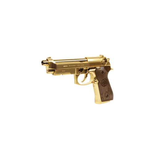GUNMANSA G&G GPM92 GOLD Airsoft Pistol (GG|Semi Auto|Blowback|27) GAS-M92-GP2-YBB-ECM