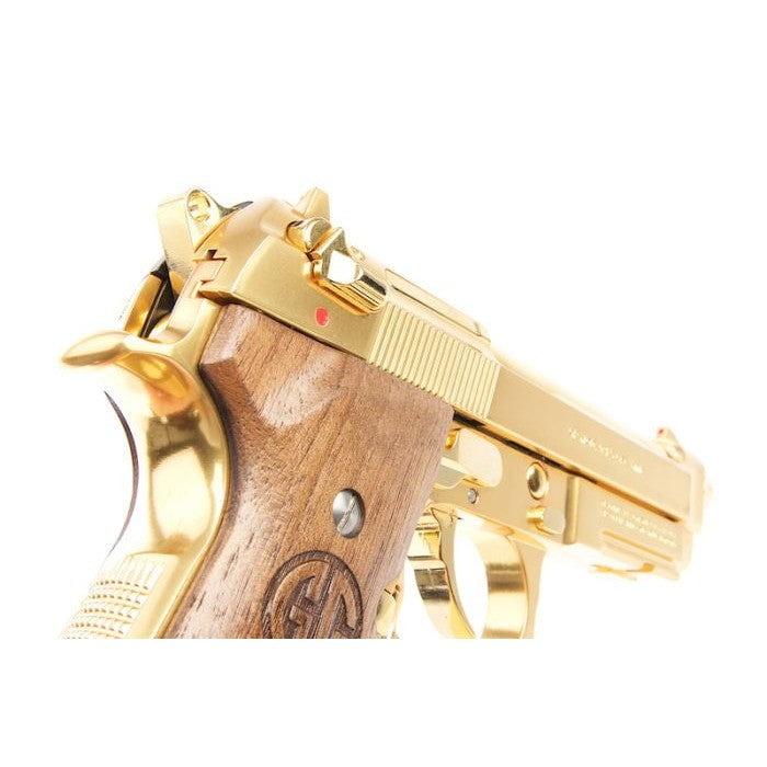 GUNMANSA G&G GPM92 GOLD Airsoft Pistol (GG|Semi Auto|Blowback|27) GAS-M92-GP2-YBB-ECM