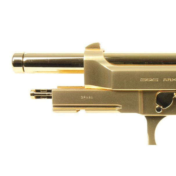 GUNMANSA G&G GPM92 GOLD Airsoft Pistol (GG|Semi Auto|Blowback|27) GAS-M92-GP2-YBB-ECM
