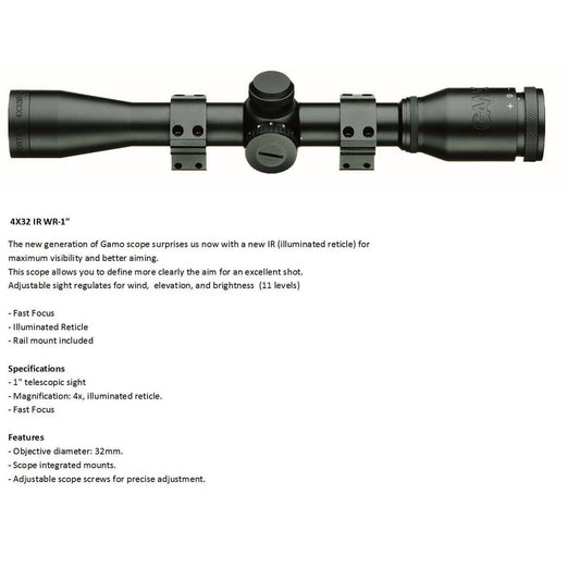 GUNMANSA GAMO SCOPE 4X32 SCOPE ONLY