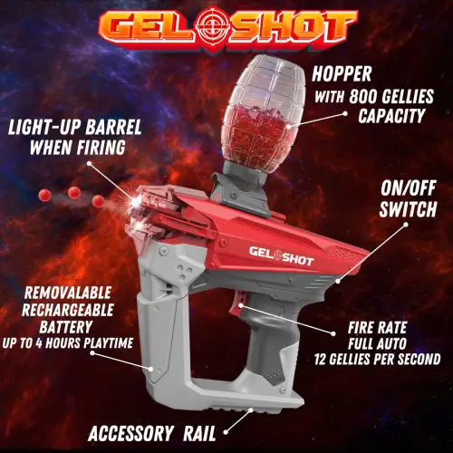 GUNMANSA Gel Blaster – Fully Automatic with 10 000 Gellies Water Beads – Red – GS-1000-RB