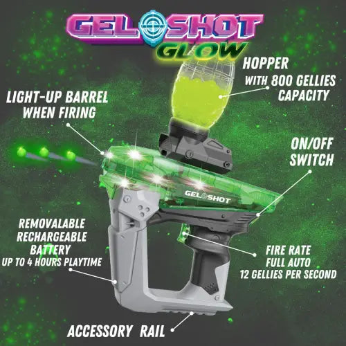 GUNMANSA Gel Blaster – Glow-in-the-Dark with 10 000 Gellies Water Beads – GS-1000-GL