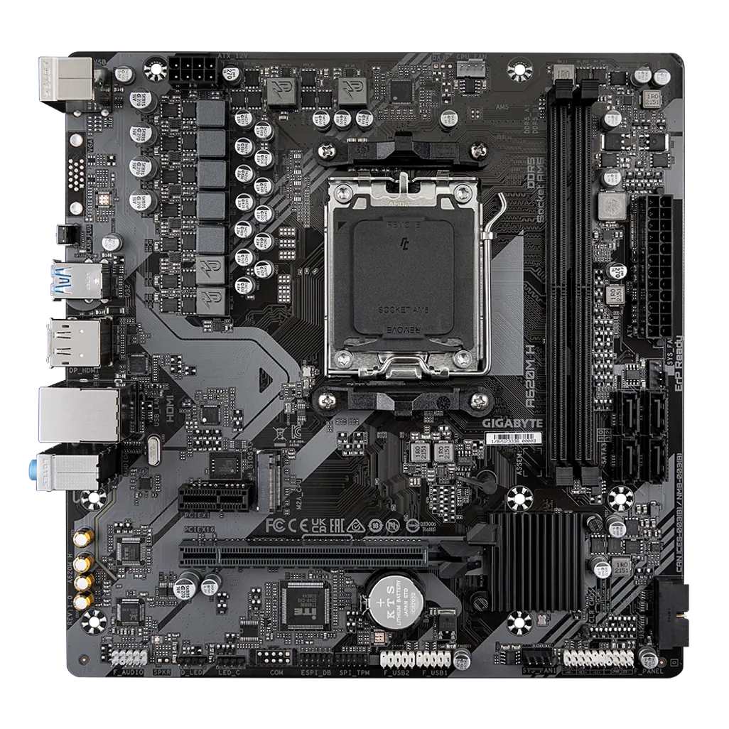 GUNMANSA GIGABYTE AMD A620 Chipset for AMD AM5; 2x Dual DDR5; 1x M2; HDMI; DP; mATX.