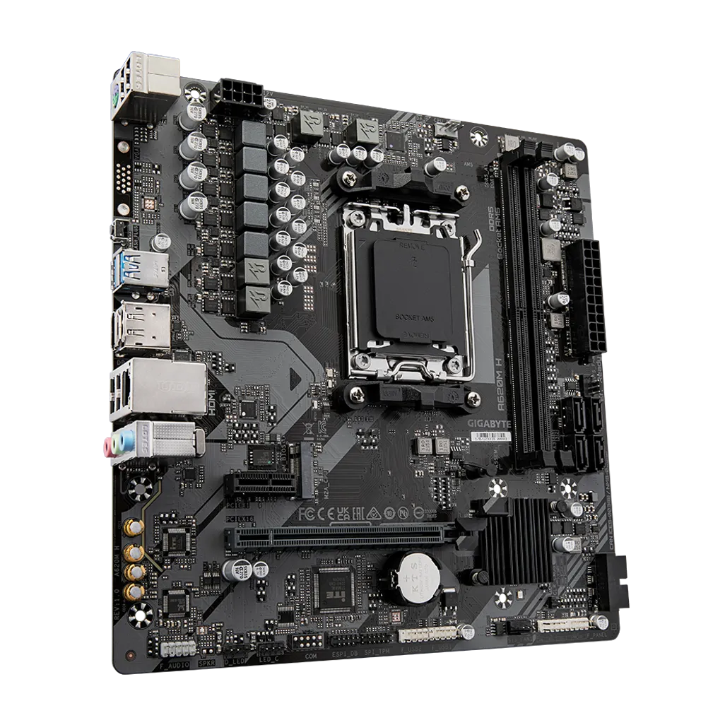 GUNMANSA GIGABYTE AMD A620 Chipset for AMD AM5; 2x Dual DDR5; 1x M2; HDMI; DP; mATX.