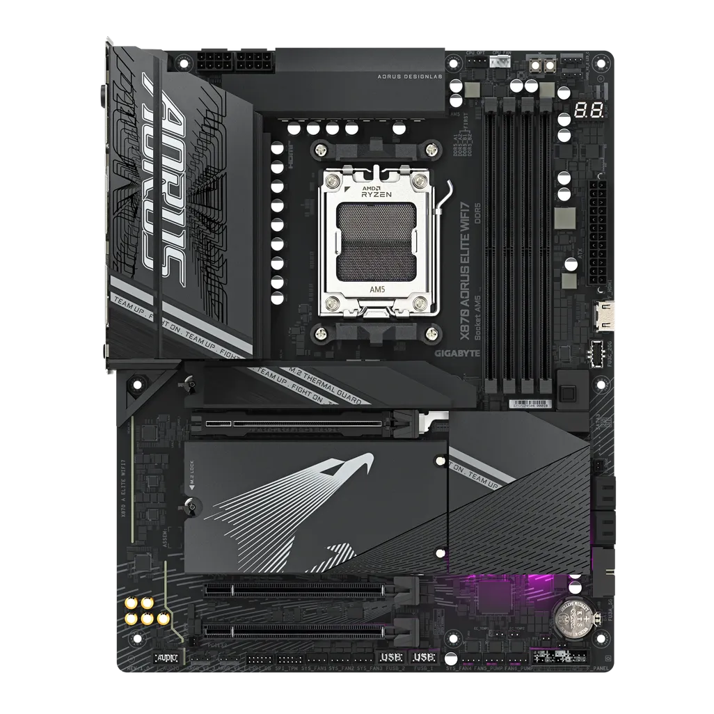GUNMANSA GIGABYTE Aorus AMD X870 Chipset for AMD AM5; 4x DDR5; 4x M2; 2x HDMI (1x Front)/2 x USB4® USB Type-C®; ATX.