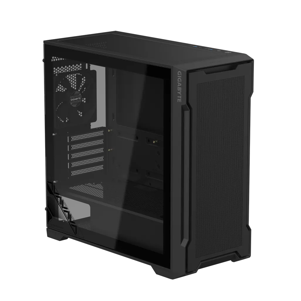 GUNMANSA Gigabyte C102 Glass Micro ATX Chassis; 2x 3.5'' | 2x 2.5'' Drive Bays; 360mm Radiator compatible; 2x 120mm fan incl; Black