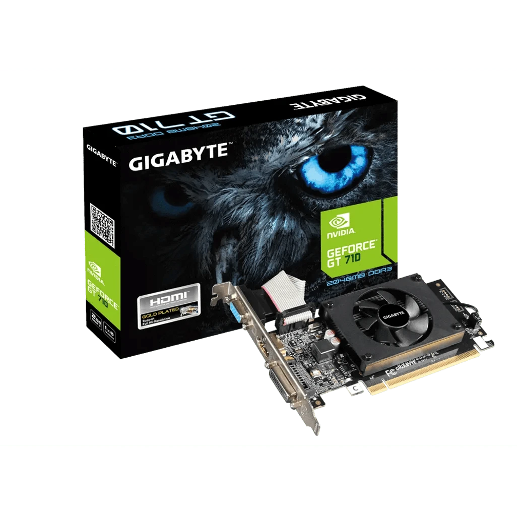 GUNMANSA GIGABYTE GV-N710D3-2GL, GeForce GT 710, 2 GB, GDDR3, 64 bit, 4096 x 2160 pixels