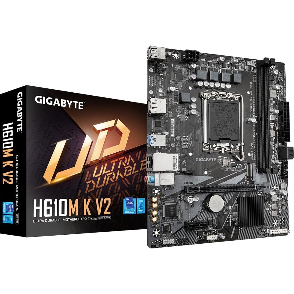 GUNMANSA GIGABYTE Intel® H610 Chipset for LGA 1700; 2x DDR5; 1x M2; DP/HDMI; mATX.