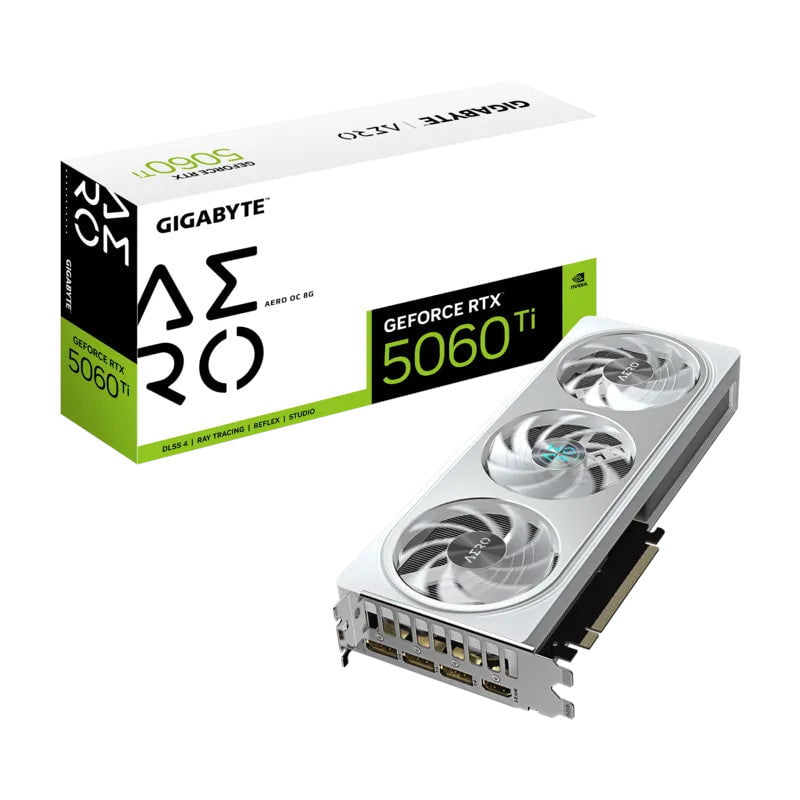 GUNMANSA GIGABYTE nVidia GeForce RTX 5060Ti Aero OC 8GB - 8GB GDDR7; 128-Bit Memory Bus; 1x HDMI; 3x DisplayPort .