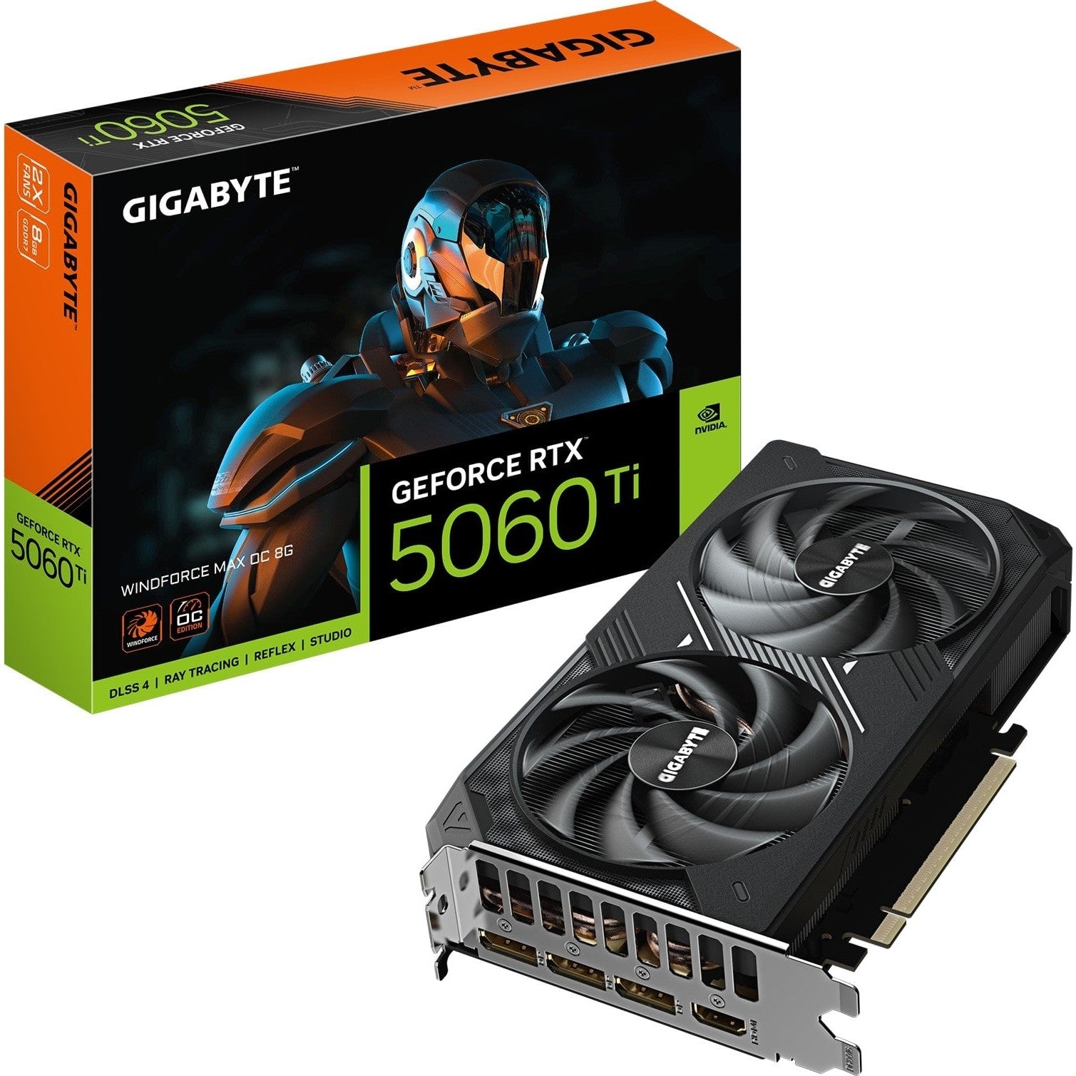 GUNMANSA GIGABYTE nVidia GeForce RTX 5060Ti WINDFORCE MAX 8GB - 8GB GDDR7; 128-Bit Memory Bus; 1x HDMI; 3x DisplayPort
