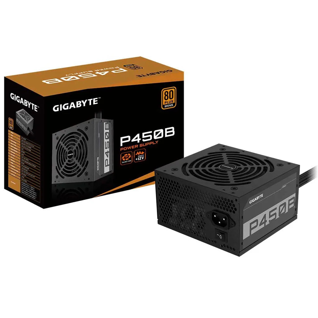GUNMANSA Gigabyte PSU P450B Bronze Certified 450W - 3 Year Warranty; 24/20-pin x 1; CPU 4+4-pin x 1; PCI-E 6+2-pin x 2; SATA x 6; Peri x3