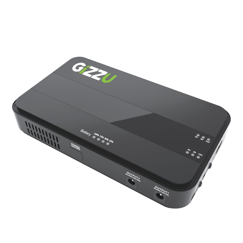 GUNMANSA GIZZU 36W 32Wh 8800mAh Mini Dual DC UPS Lithium - Black